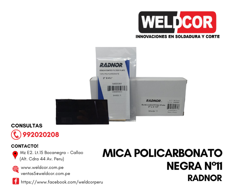 RAD64005061 MICA POLICARBONATO NEGRA N° 11 RADNOR – Weldcor