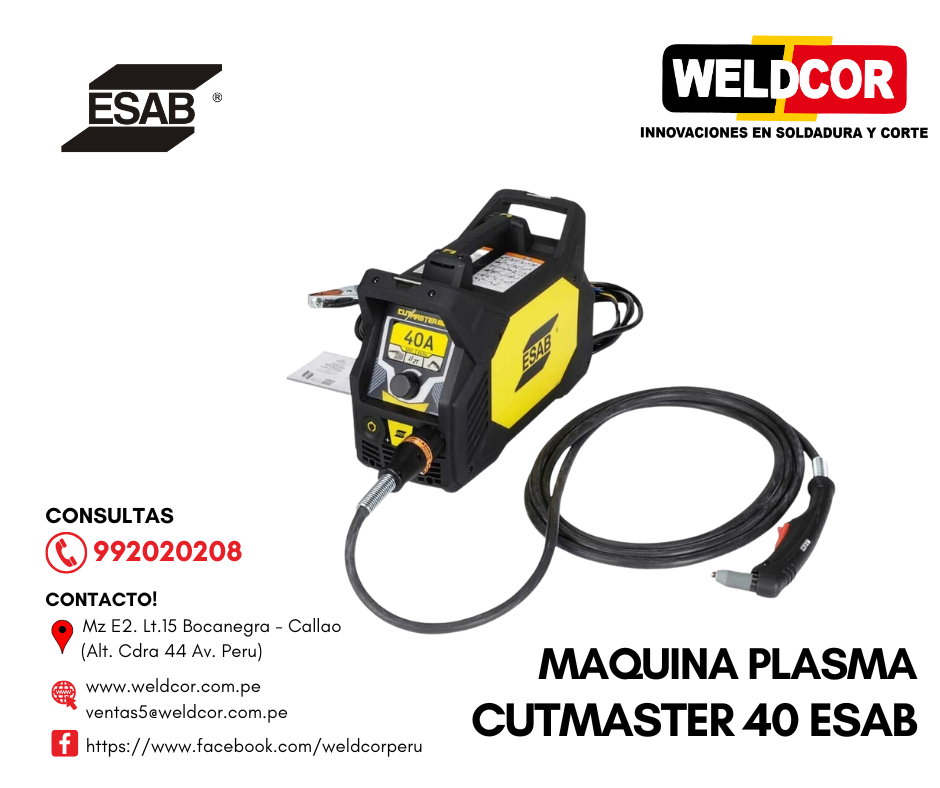 MAQUINA PLASMA CUTMASTER 40 ESAB – Weldcor